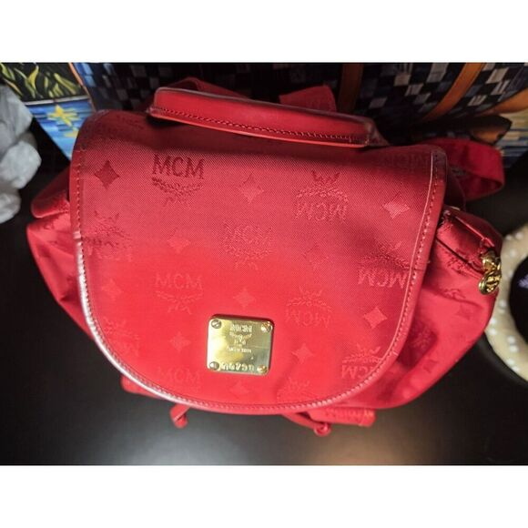 MCM - Red Nylon Backpack - EUC main image 5